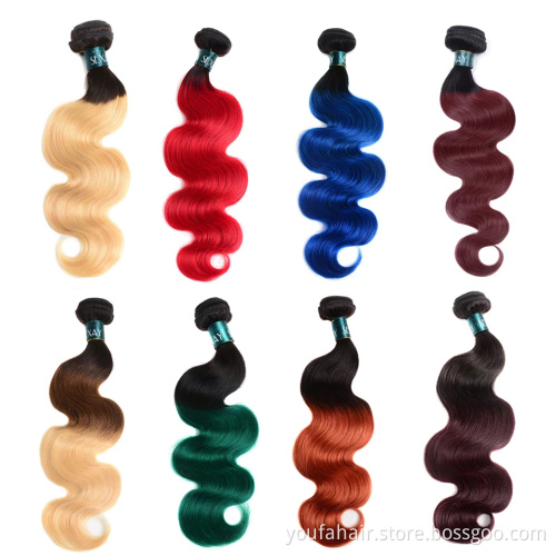 Factory Price Unprocessed Peruvian Virgin Human Hair Ombre Color 1b/Pink Straight Bundles Hair Extension with Front and Closure